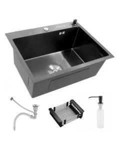 Cuba Pia Inox Cozinha Gourmet Preta Com Acessórios 60x45 Brinovar