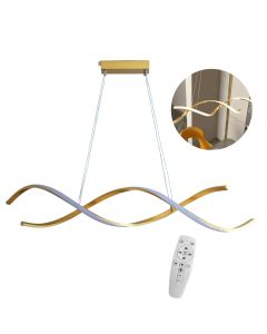 Lustre Led Elegante Moderno 110cm Dourado Espiral Ajustável Brinovar