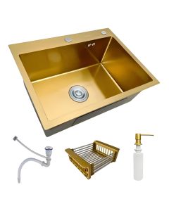 Cuba Pia Inox Cozinha Gourmet Dourada Com Acessórios 60x45 Brinovar