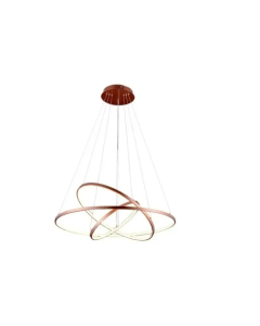 Lustre Led Moderno Pendente Anéis 89w 3 Arcos Rose Brinovar