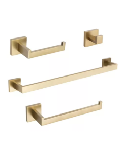 Kit Acessórios Banheiro Inox 304 Luxo 4 Peças Dourado Brinovar