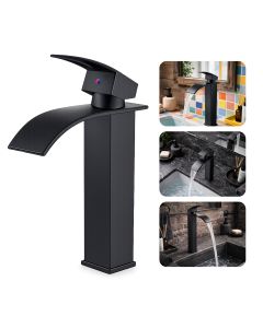 Torneira Misturador Bica Alta de Banheiro Lavabo Inox 304 Preta Brinovar 