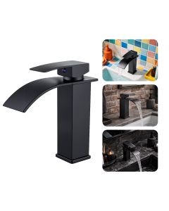 Torneira Misturador Bica Baixa de Banheiro Lavabo Inox 304 Preta Brinovar