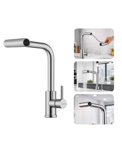 Torneira Misturador Gourmet de Cozinha Bancada Extensível Prata Brinovar