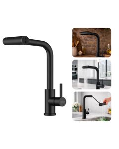 Torneira Misturador Gourmet de Cozinha Bancada Extensível Preta Brinovar