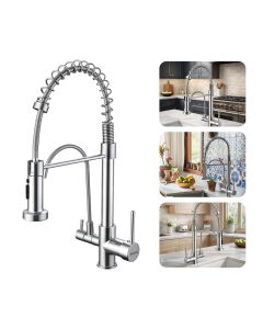 Torneira Gourmet de Cozinha Bancada Com Saída para Água Filtrada Prata Brinovar