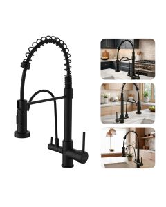 Torneira Gourmet de Cozinha Bancada Com Saída para Água Filtrada Preta Brinovar