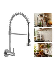 Torneira de Cozinha Gourmet de Parede 360º Flexível Prata Inox 304 Brinovar