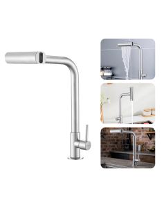 Torneira Gourmet de Cozinha Bancada Giratória 4 Jatos Inox 304 Prata Brinovar