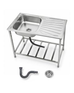 Cuba Industrial 100x50 Com Suporte 36L Aço Inox 201 Prata Brinovar
