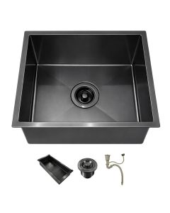 Cuba de Cozinha 44x44 Gourmet com Acessórios Inox 304 Preta Brinovar