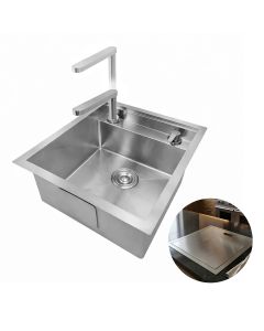 Cuba de Cozinha 45x52 Hide Invisível com Torneira Misturador Prata Brinovar