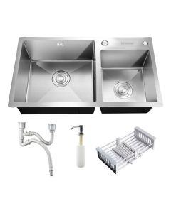 Cuba Pia Dupla Cozinha Gourmet Aço Inox Prata Com Acessórios Brinovar