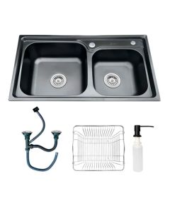 Cuba Dupla Cozinha Gourmet Inox Luxo Preta Com Acessórios Outlet