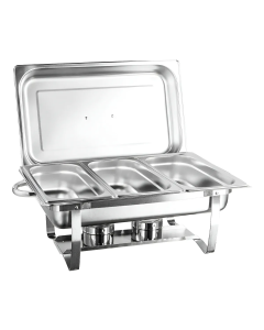 Rechaud Retangular 9 L Com 3 Cubas 1/3 Banho Maria Outlet