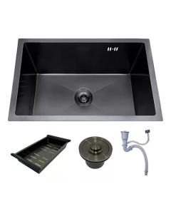 Cuba Cozinha Gourmet Nano Inox 304 Escovado 50x40 Preta