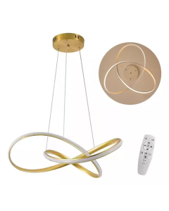 Lustre Led Moderno Pendente Curvas Luz Ajustável Cor Dourado Brinovar