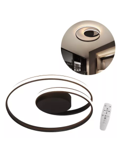 Lustre Led Moderno Preto Aspiral Sala Quarto Luz Ajustável Com Controle Brinovar