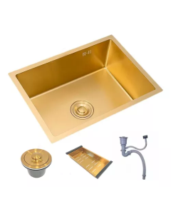 Cuba Cozinha Gourmet Nano Inox 304 Escovado 50x40 Dourada