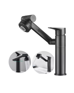 Torneira Lavabo Banheiro Monocomando Luxo 360 Rotativa Preta