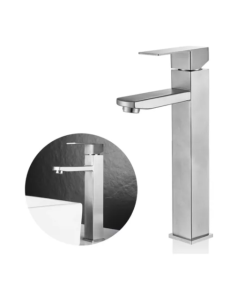 Torneira Banheiro Lavabo Monocomando Bica Alta Metal Inox Prata Brinovar