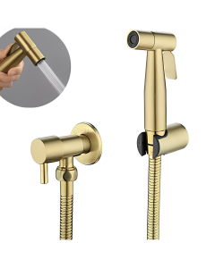 Ducha Higiênica Dourada 1/4 Volta Luxo Gatilho Inox 304