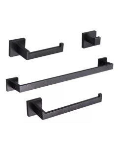 Kit Acessórios Banheiro Inox 304 Luxo 4 Peças Preto Brinovar