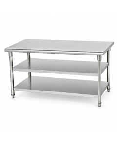 Mesa industrial 100x50 Manipulação Profissional Premium Prata Inox Brinovar