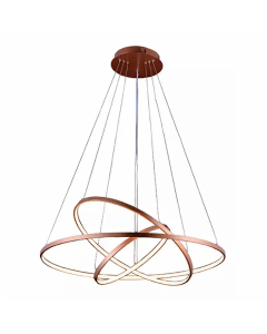 Lustre Led Moderno Pendente Anéis 89w 3 Arcos Rose Brinovar