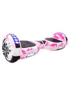 Hoverboard Skate Elétrico 6.5 Led Bluetooth Rosa Camuflado